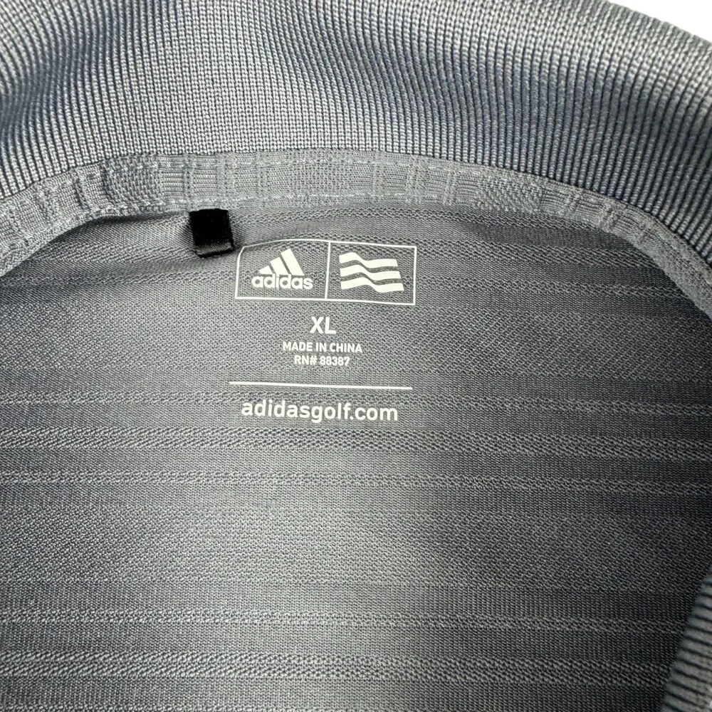 Adidas Polo Shirt Men's Extra Large Gray Short Sleeve Golf Stretch Performance